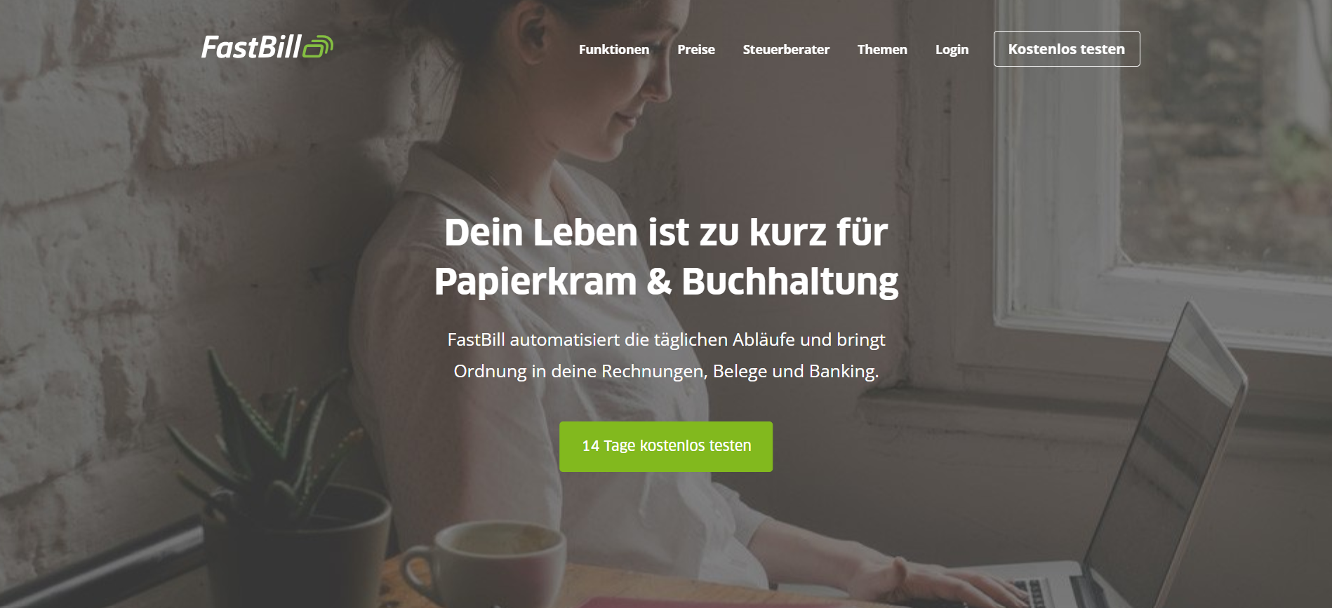 Homepage der Buchhaltungssoftware FastBIll